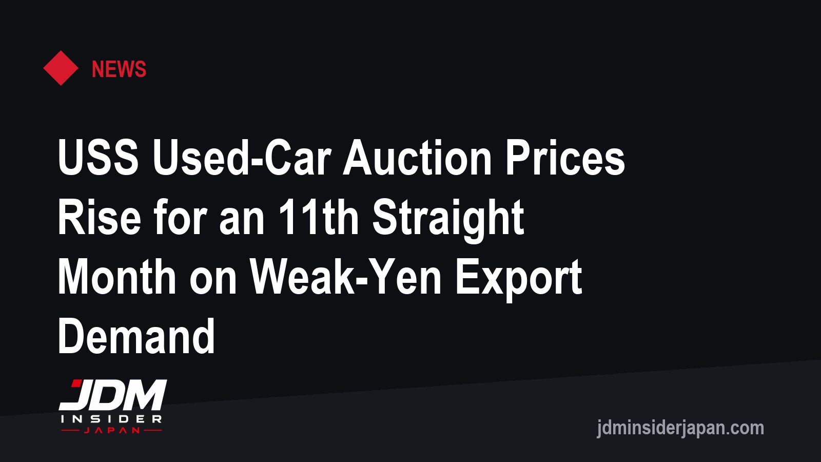 USS Used-Car Auction Prices Rise for an 11th Straight Month on Weak-Yen Export Demand